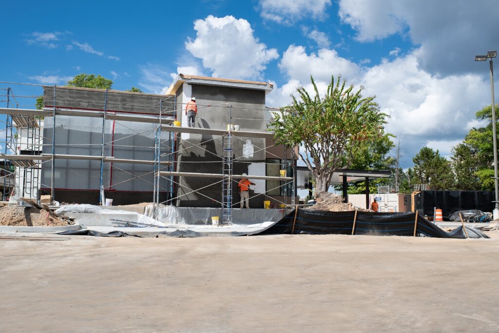 renovation on exterior of restaurant